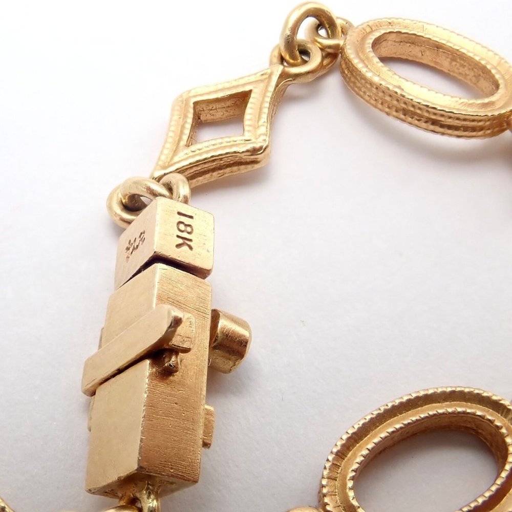 Rare Loree Rodkin 18k Yellow Gold Diamond Cross Bracelet - Picture 8 of 11